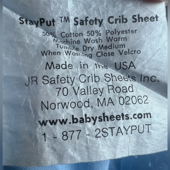 Stay Put Baby crib sheet Blue boys - Picture 2 of 3